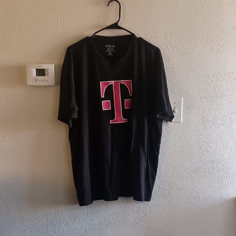 Black T-Shirt with Pink Logo